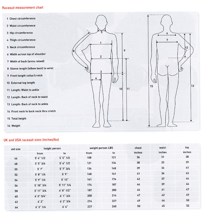puma men's size chart